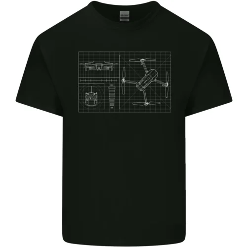 Drone Blauwdruk Heren Katoenen T-Shirt T-Top