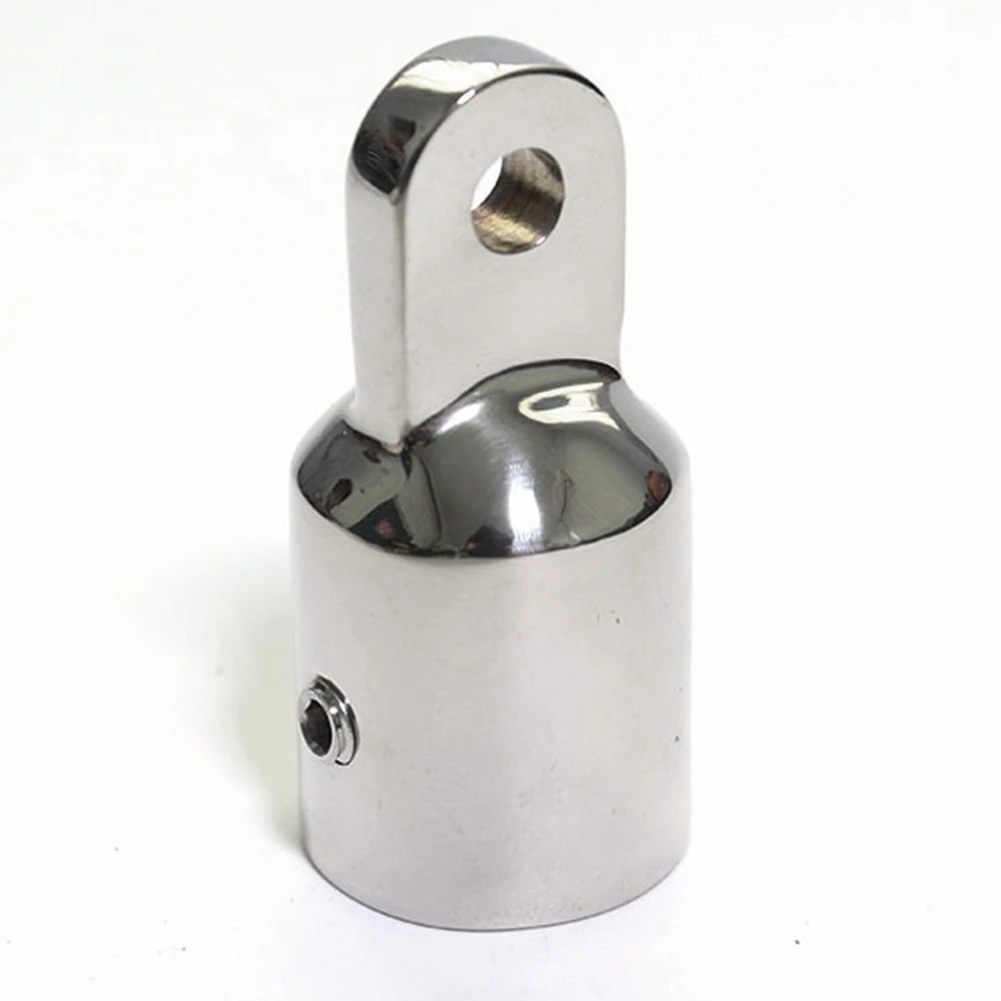 Single Screw 316 Stainless Steel 20mm Eye End Cap Bimini Top Hardware Marine Boat Yacht External Eye End Canopy Tube End