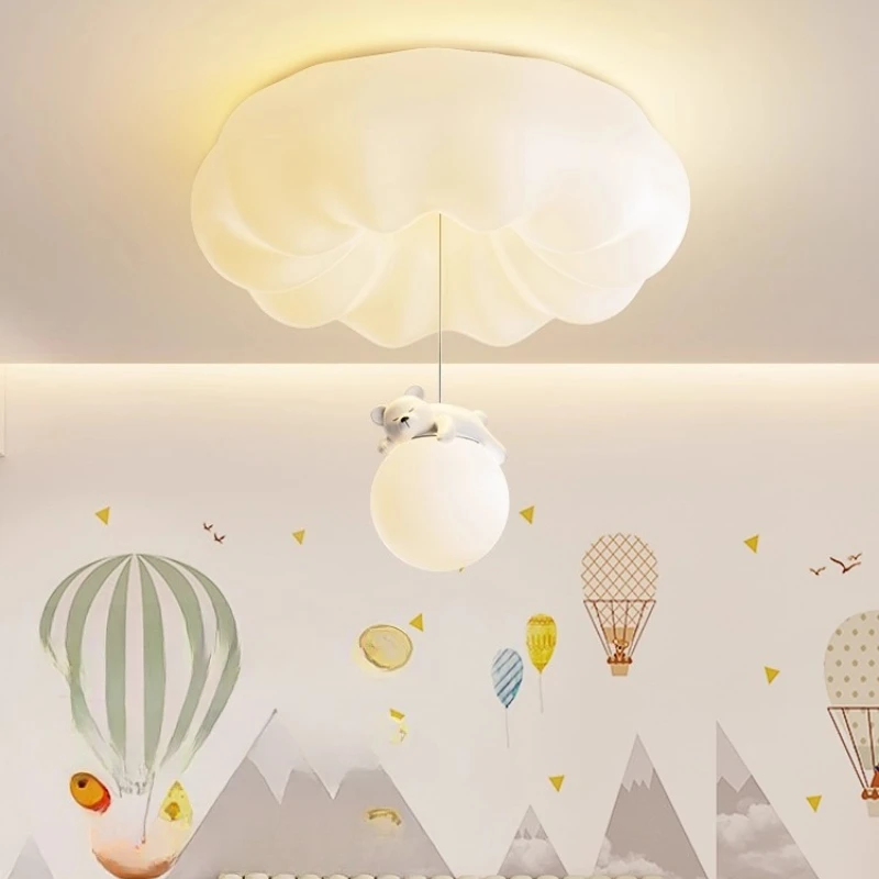 Creative Cream Style Cloud Ceiling Light Parlor Children's Bedroom Coffee Shop Study Pumpkin Bear Ceiling Lamp Lighting Fixtures