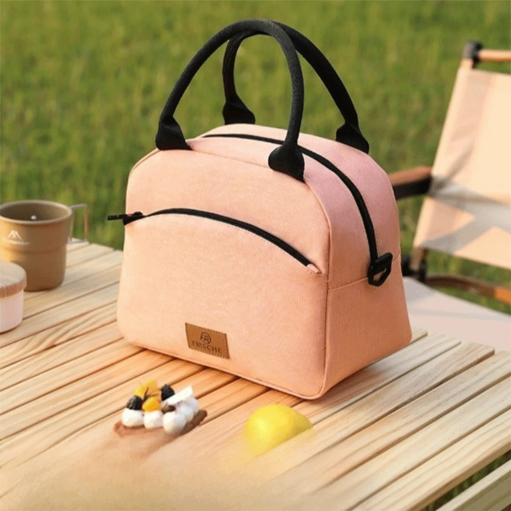 حقيبة غداء محمولة مانعة للتسرب، حزام كتف مقاوم للماء، صندوق غداء حراري، مقبض حقيبة تبريد مقاومة للزيت، مكتب