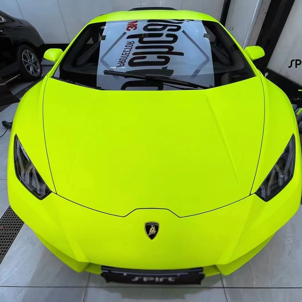 Car vinyl wrapping  Hot Selling Premium Ultimate Flat Fluorescein Yellow Vinyl Car Wrap Highest quality  vinyl car flim