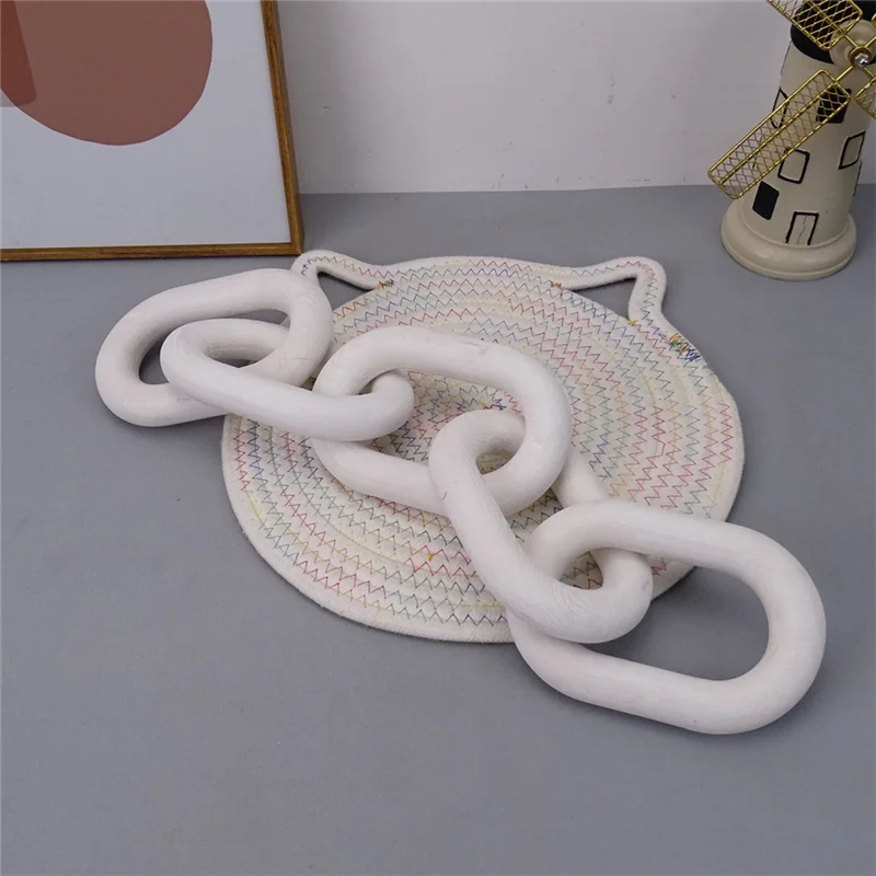 LICE-سلسلة خشبية ربط ديكور المنزل اليد 5-حلقة الفن الحرفية زخرفة لطاولة صينية مزرعة مكتب ريفي الجدار الديكور