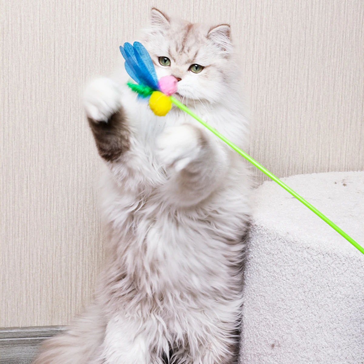 Cat Toys Fishing Rod Play with Cats Natural Materials Air Feather Toys Eliminate Exercise Insufficiency Fishing Rod