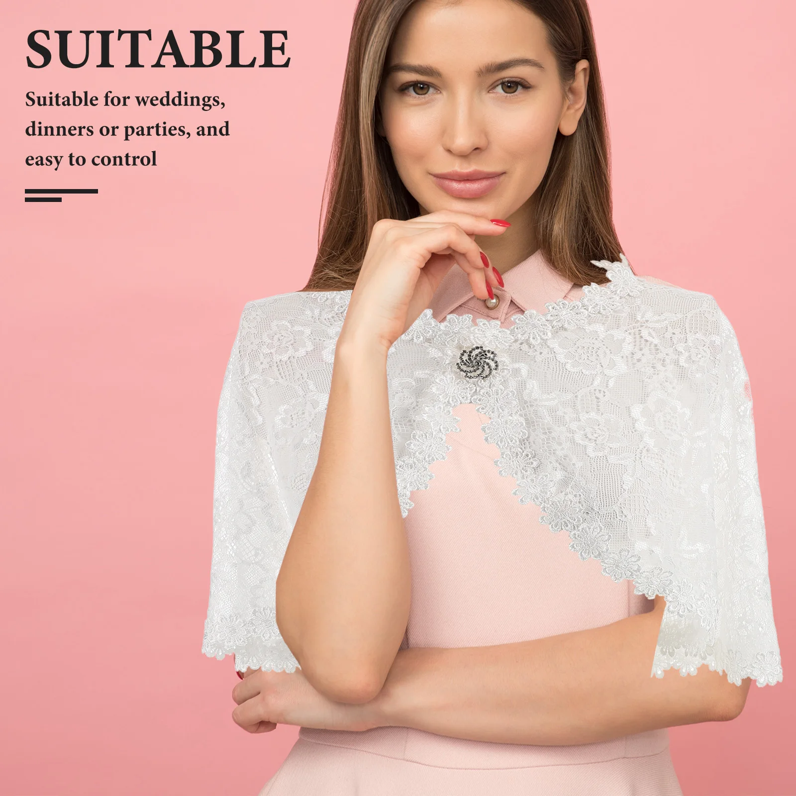 

Lace Women Bridal Wrap Wedding Cape for Bride Flower Girl Shawl Thin Shawl Cape for Festival Women Shawls Wraps