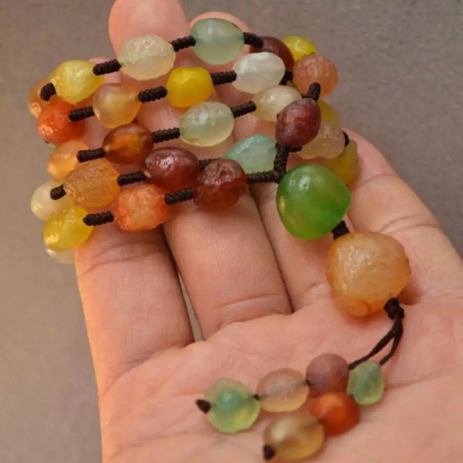 

Handmade Multi-Color Gobi Agate Irregular Beaded Bracelet Ethnic Jewelry Gift for Him