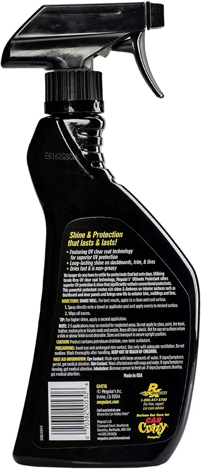 Ultimate Protectant Spray с УФ-техникой — нежирный блеск для салона автомобиля, винил, резины и пластика
