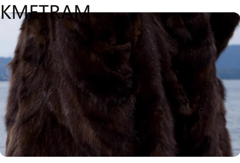 Kurtka z naturalnego futra sobola damska luksusowa średniej długości płaszcz z prawdziwego futra 2025 wysokiej jakości zimowe płaszcze odzież damska шуба женская