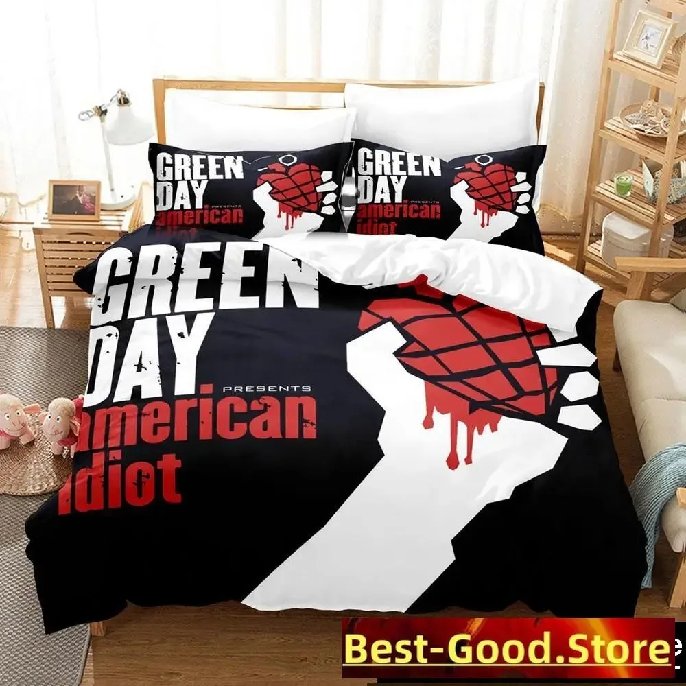 3D Print Green Day AMERICAN IDIOT Bedding Set Boys Girls Twin Queen King Size Duvet Cover Pillowcase Bed boys Adult Bedroom