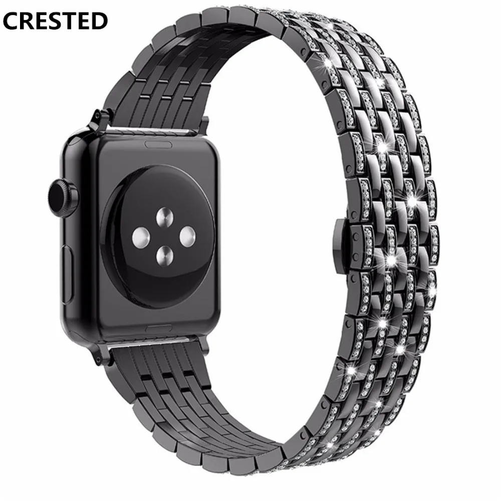 Diamond strap For Apple watch band 45mm/41mm 44mm/40mm stainless steel 38mm/42mm butrery bracelet iwatch series 5 4 3 SE 6 7