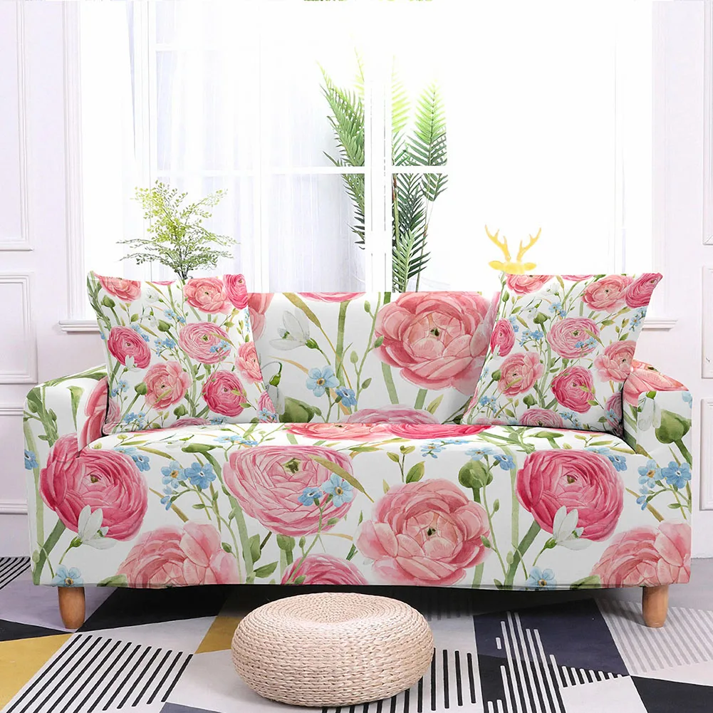 European Style Rose Pattern Sofa Cover Fully Packaged Elastic Dustproof Wrinkle Resistant Multi-person Sofa Universal