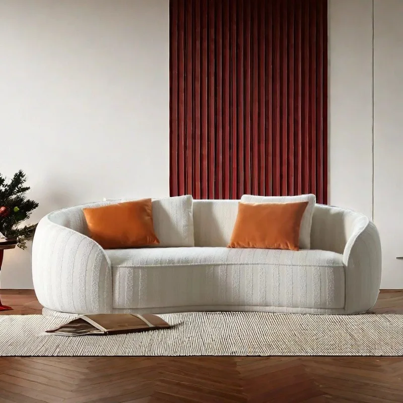 

Italian light luxury high-value sofa designer villa hotel living room curved special-shaped three-person modern simplicity