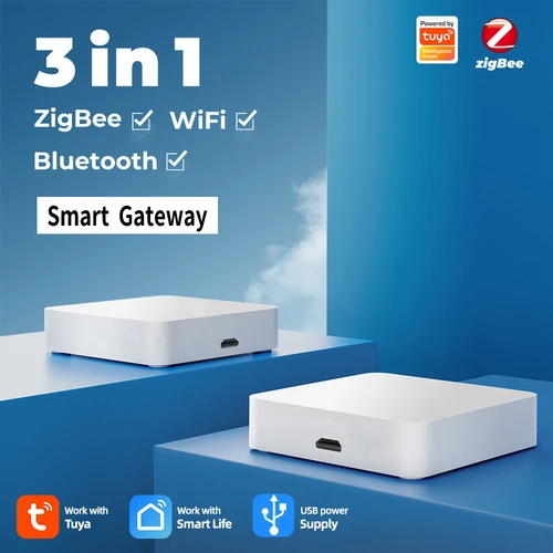 Imagen 2 del producto Tuya ZigBee-Hub de enlace multimodo, puente WiFi en casa inteligente, malla Bluetooth, Control remoto Smart Life, funciona con Alexa, Google Alice
