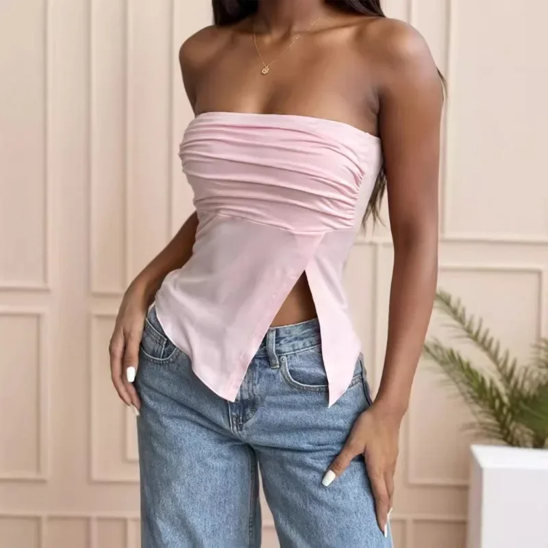 

Chic Irregular Wrap Chest Sleeveless Tank Top Summer Vest For Women