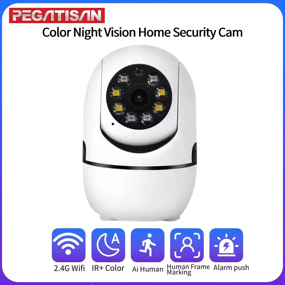 

PEGATAH 2.4G Wifi home surveillance cameras Auto Tracking Full Night Vision Wireless CCTV Video Baby Security IP Camera