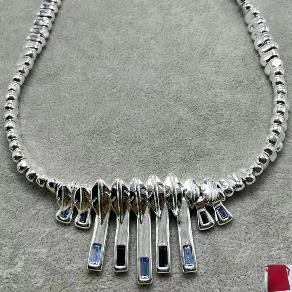 2026 Spain Colored Zircon Beads Noble Mystery Necklace Jewelry Accessories Date Gift