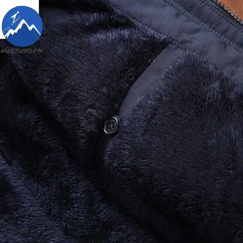 COMXZ الشتاء الصوف سترة واقية طويلة سترة رجالي رشاقته الدافئة القطن مبطن الستر موضة مقنعين في الهواء الطلق الثلوج مصمم معطف #5