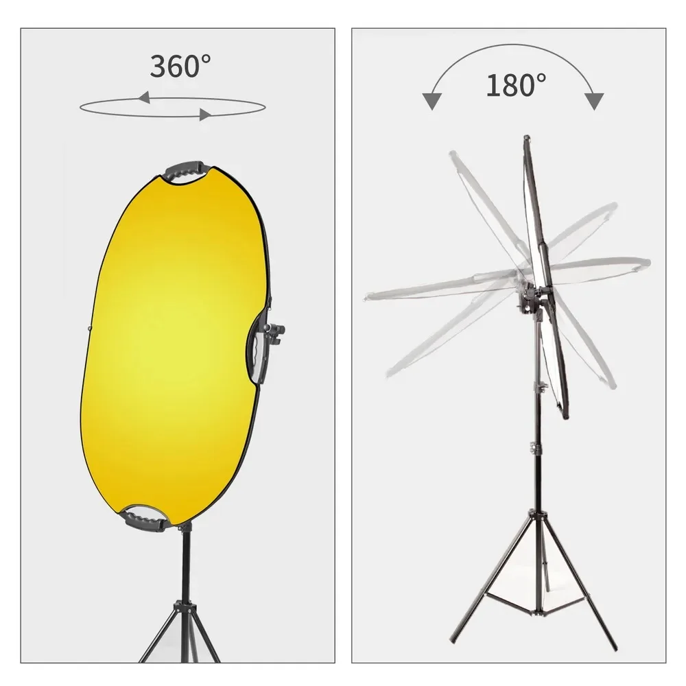 Selens Multi-function 5 in 1 Reflector  T-bracket oval Reflector Holder Tripod Support Photo Studio Kits Photography Accessories