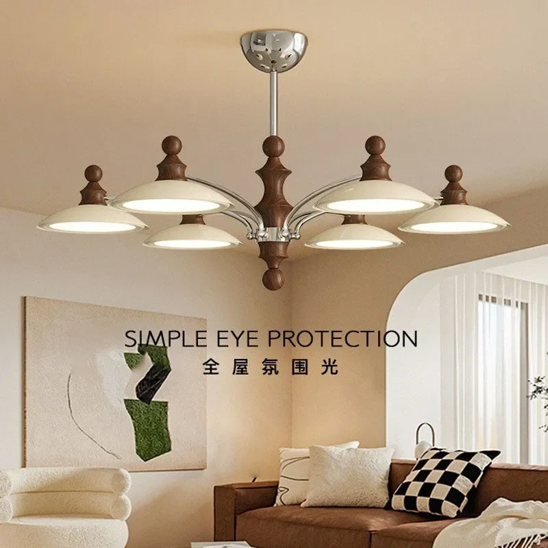 French Medieval Full Spectrum Chandelier Retro Living Room Dining Hall Light Creative Atmosphere Fixture