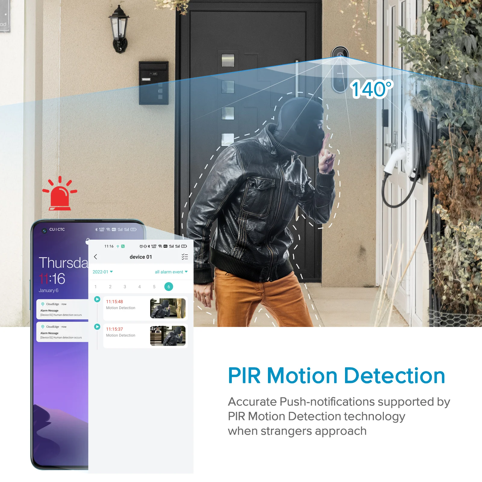 Tmesson CloudEdge APP WiFi Video campanello intelligente 1080P citofono campanello Smart IP videocitofono allarme IR telecamera di sicurezza Wireless