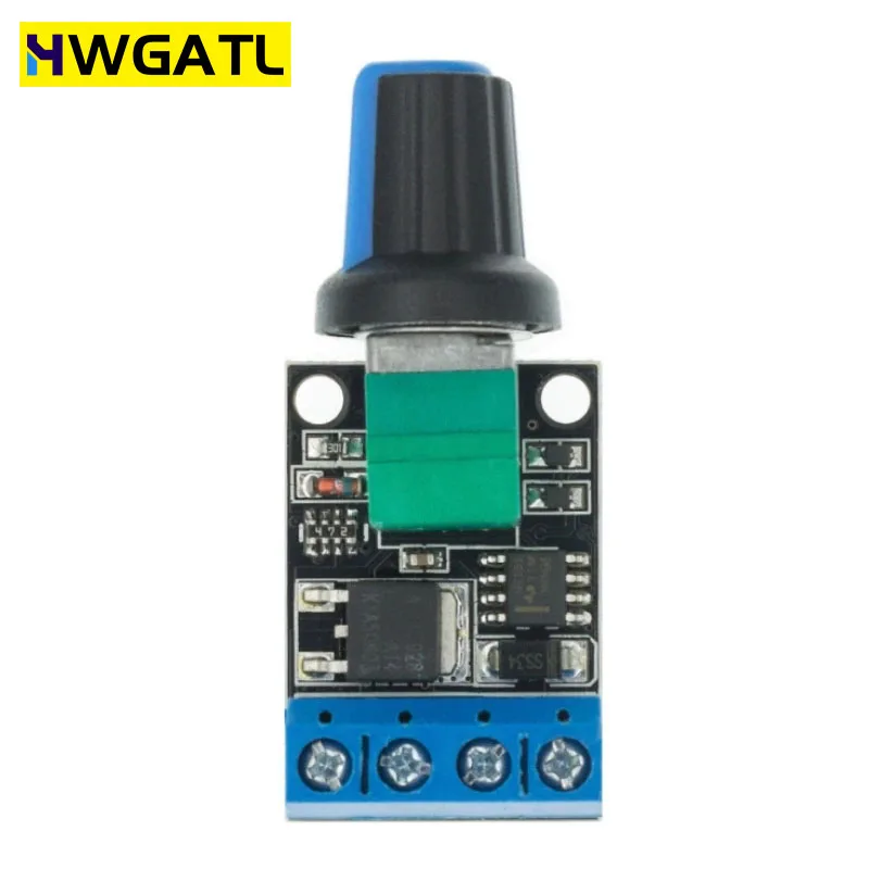 HWGATL Mini 5A 10A 90W PWM 12V DC Motor Speed Controller Module DC-DC 4.5V-35V Adjustable Regulator Control Governor Switch 24V