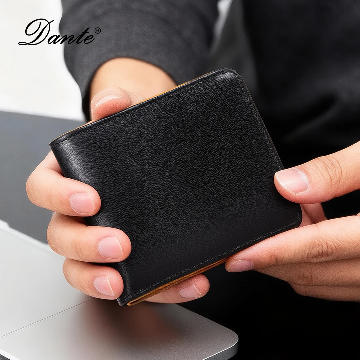 

Dante Japanese Korea Popular Wallet for Men Top Cowhide Genuine Leather Anti-Theft Card Swiping Large Capacity Zipper Coin Purse