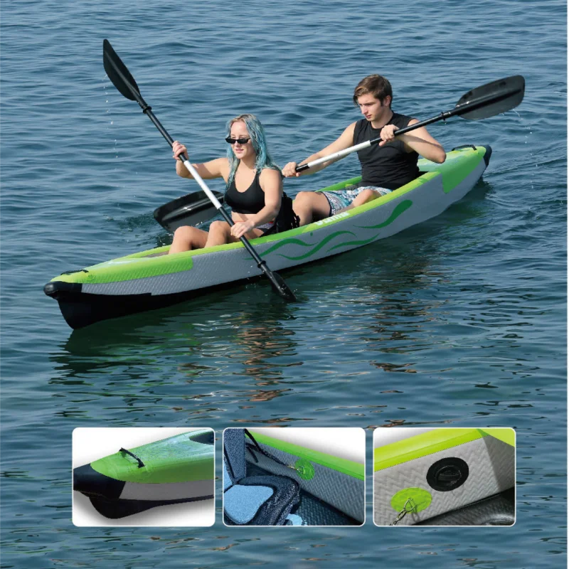 14FT 2-Person Inflatable PVC Kayak, Customizable Drop Stitch Fishing Boat (Repair Kit) 2025