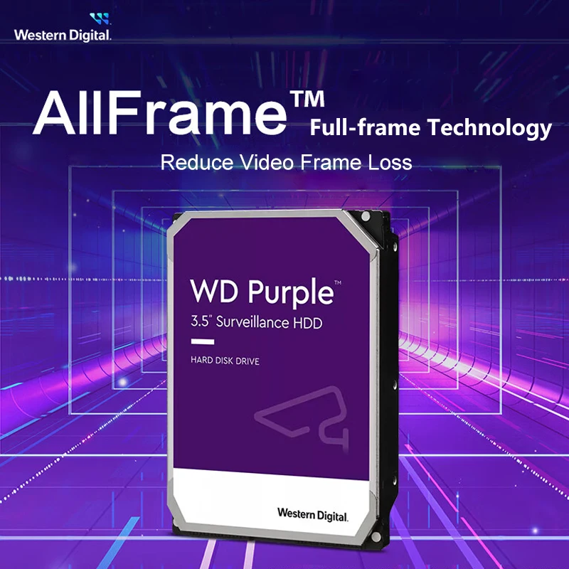 WD 퍼플 감시용 내부 하드 드라이브 디스크 3.5인치 64M 캐시 SATA III 6Gb/s 1TB 4TB 6TB 8TB HDD HD 하드디스크 CCTV DVR NVR용