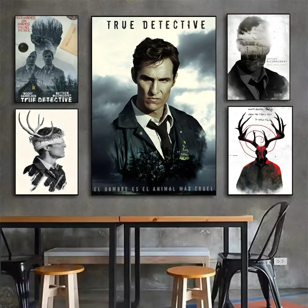 Classic Movie T-True D-Detective Poster Durable HD PVC Wall Art - Waterproof Dustproof Easy Install For Home Cafe