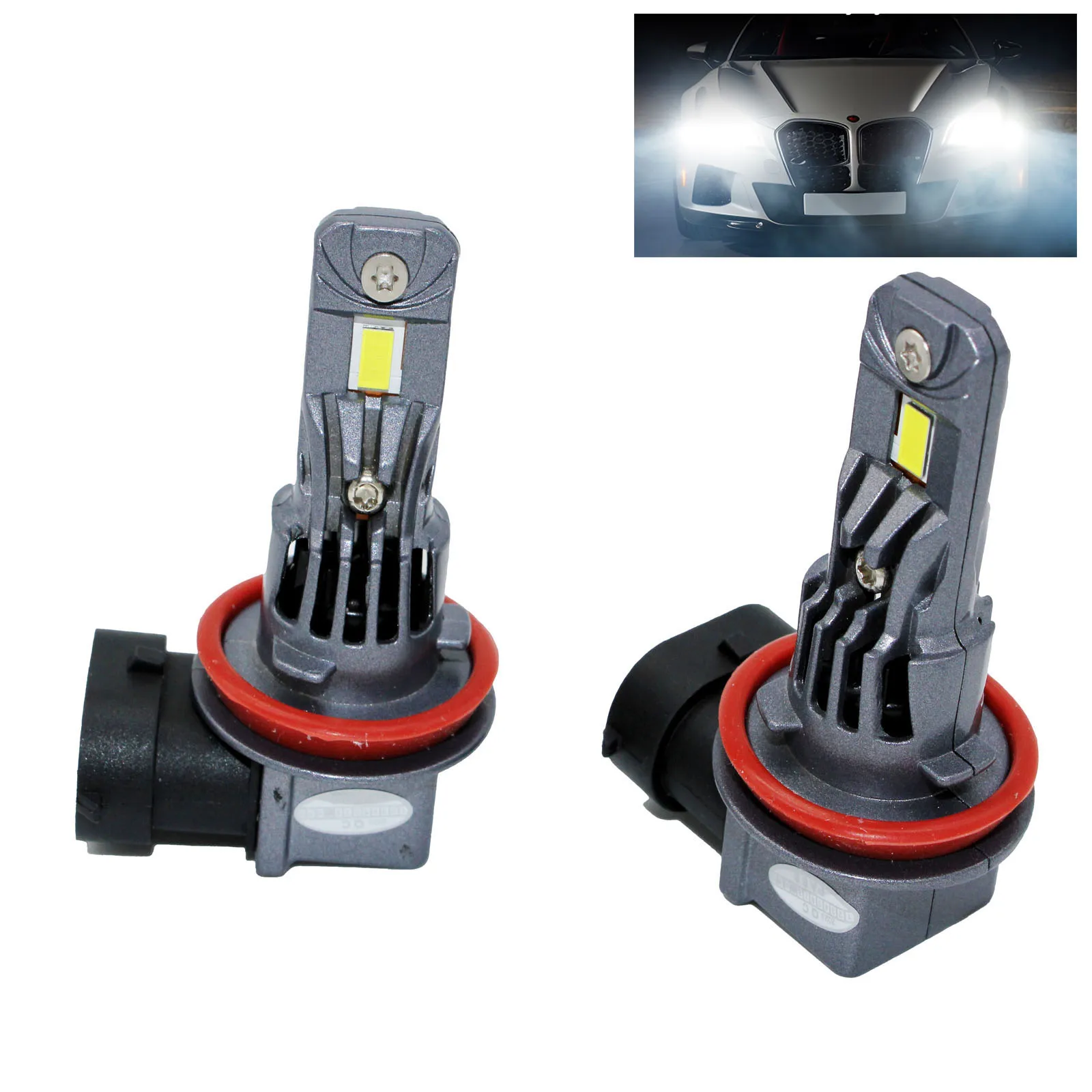 2x H11 LED Headlight Bulb Kit High Low Beam 110W 11000LM Super Bright 6000K White