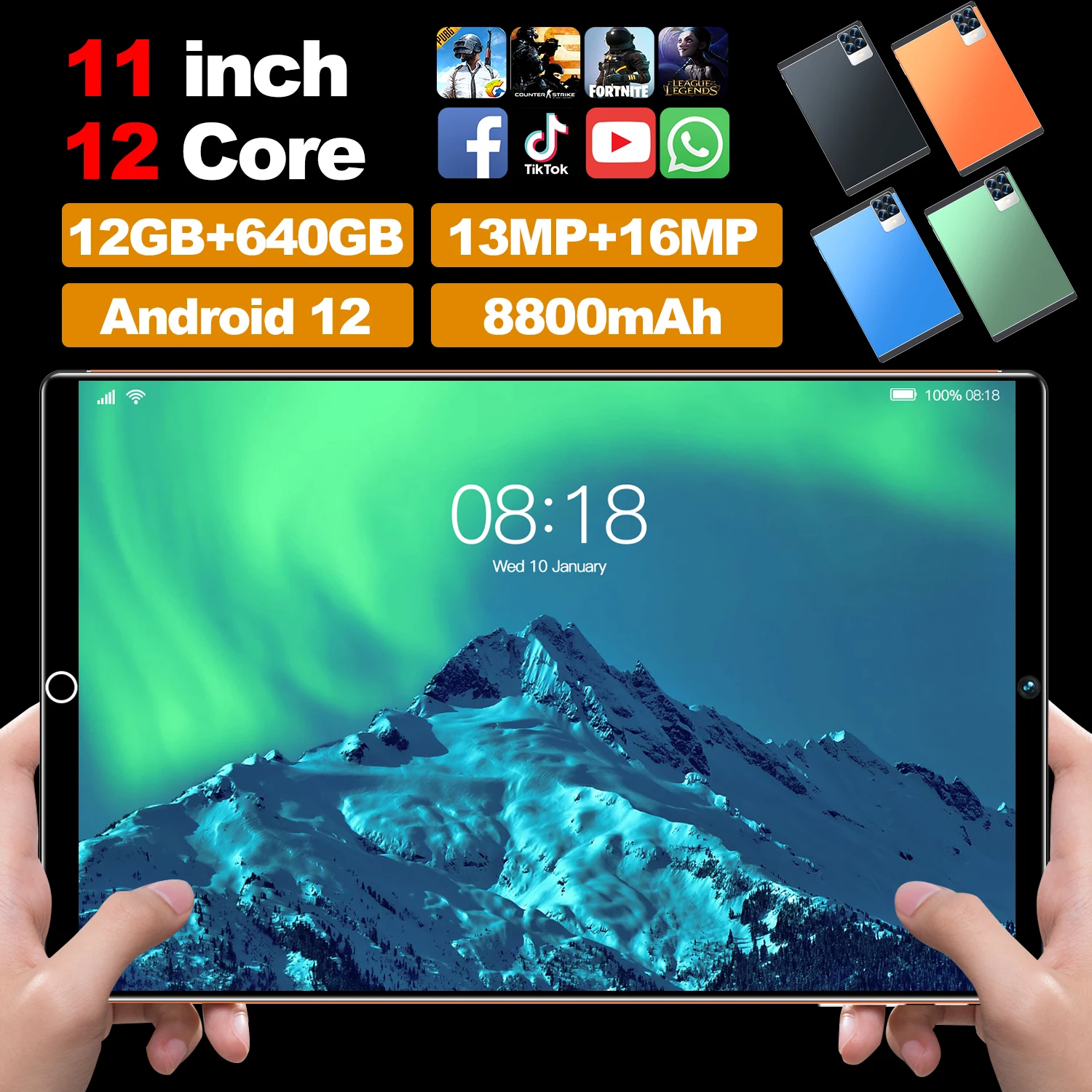 2024Global Model New S29 Tablet Android12 11inch 12GB RAM 512GB ROM Bluetooth5.0 5G Dual SIM Dual Hold Office Lightweight Laptop