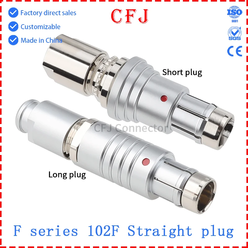 

CFJ Long/Short Waterproof Push-Pull Self-Locking FNG FGG Male Plug 102F M7 Metal Connector 2 3 4 5 6 7 9Pin Solderable Cable