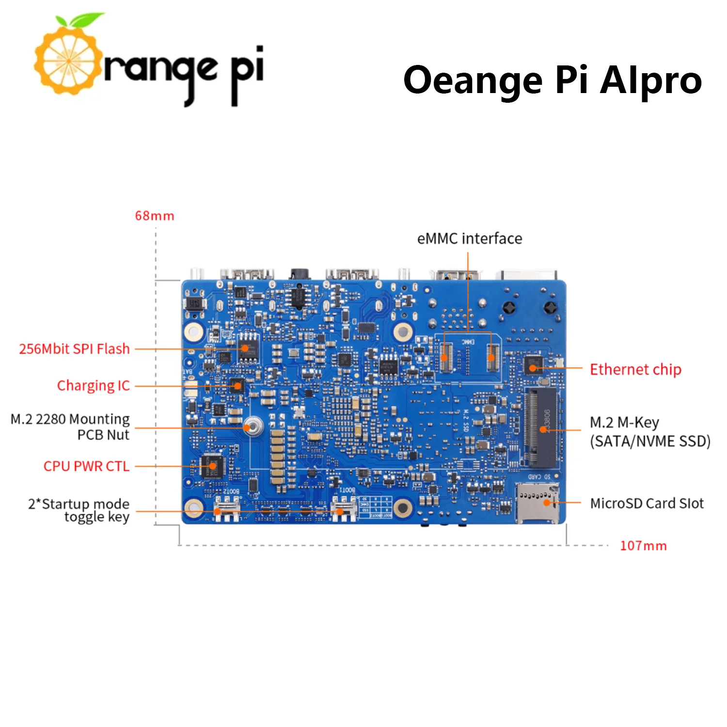 Imagem -03 - Laranja Pi-aipro ai Development Board Suporta 812tops ai Computing Power ai Wi-fi Mais Bt4.2