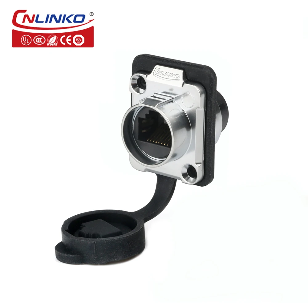 CNLINKO Manufacturer M16 Panel Mount RJ45 Connector Male Plug Female Socket 8P8C Signal Adapter For Communication Industry