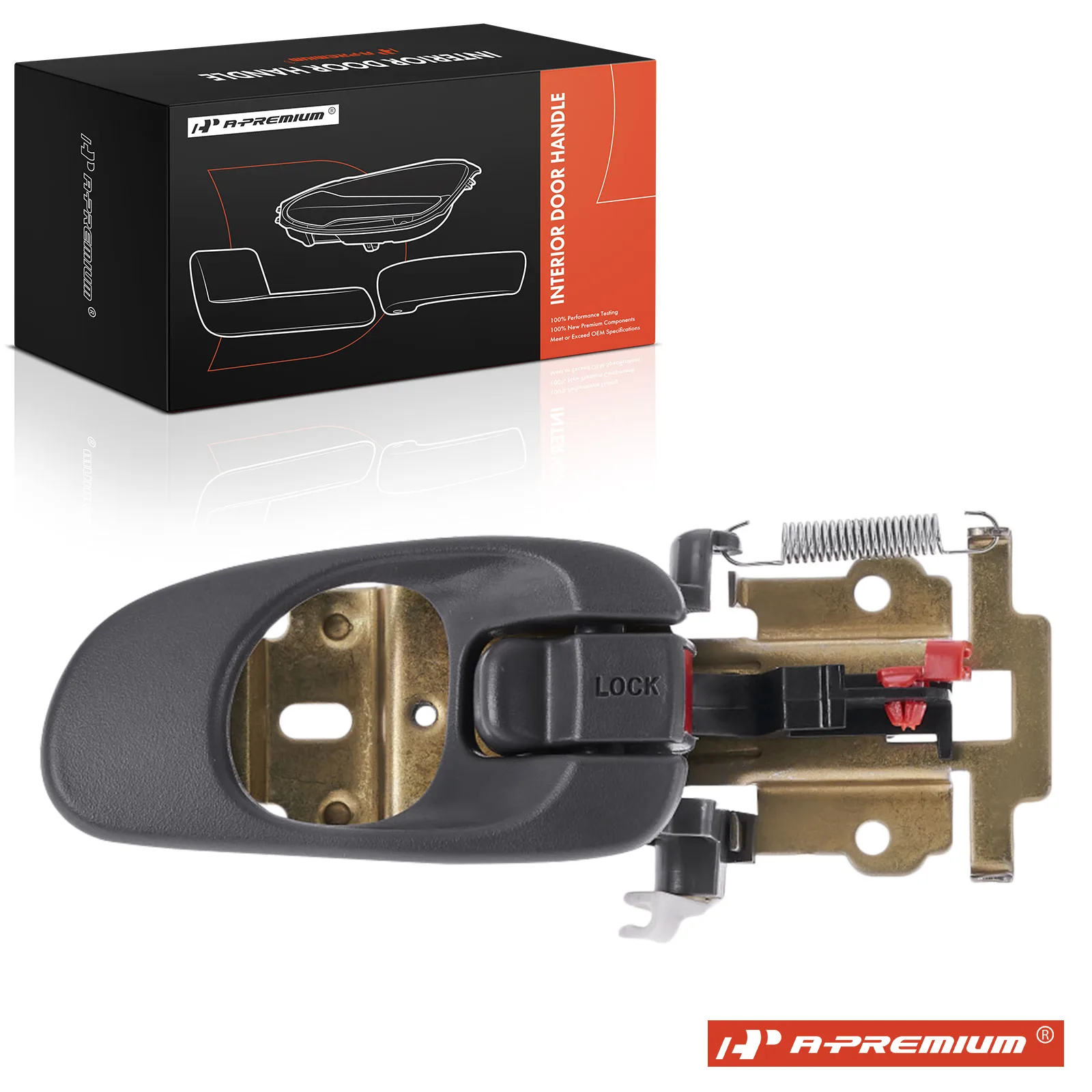 A-Premium Front or Rear Passenger Side Gray Interior Door Handle for Kia Sephia 1998-2001 Spectra 2000-2003