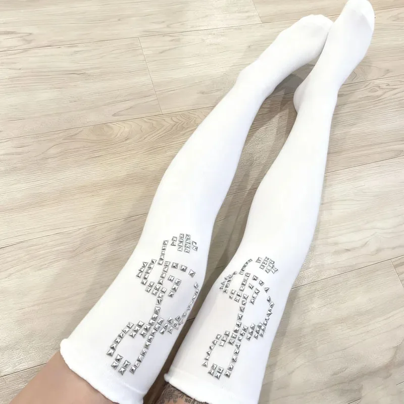 Y2K style retro fashion Harajuku willow nail print stockings retro 2000s Emo girl Cosplay cute stockings fashionable street wear