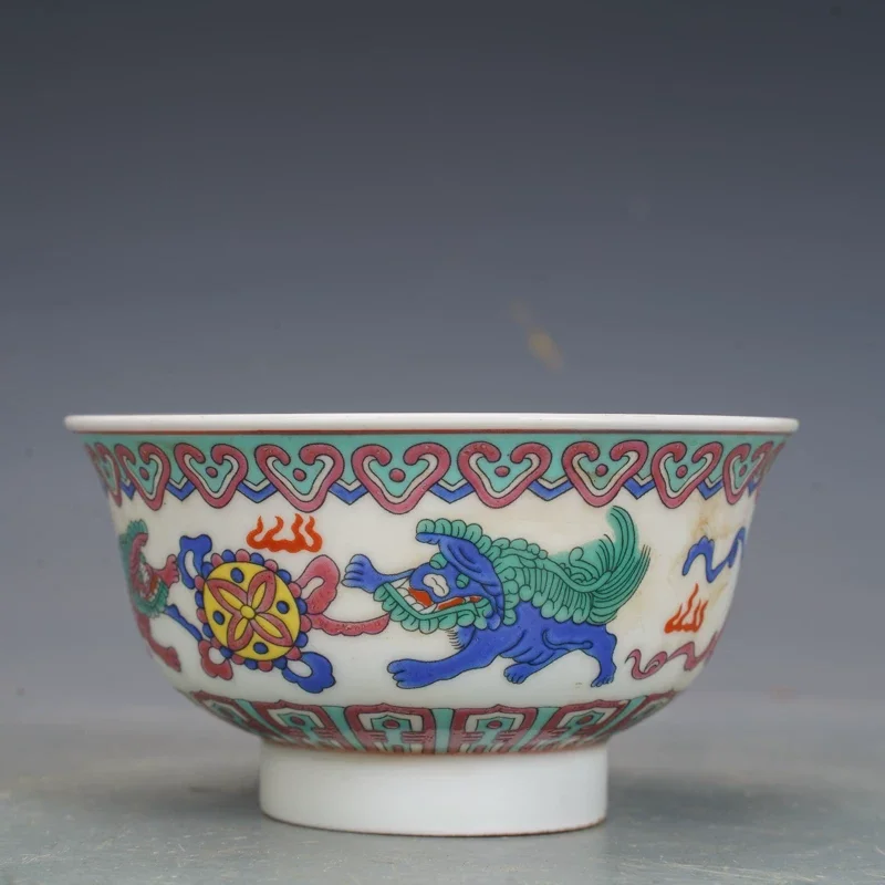 Fencai Qilin Jingdezhen Bowl - Old Factory Porcelain from the 1950s, 60s, and 70s