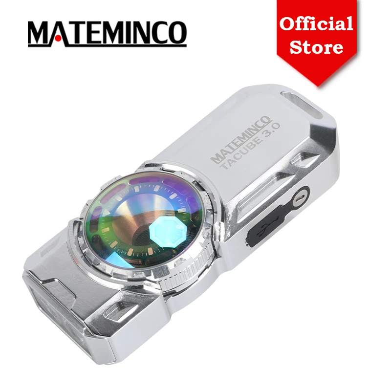 MATEMINCO TACUBE 3.0 EDC RGB 1550lm Type-C Rechargeable Long Throw UV 395nm Tactical LED Torch Flashlight for Outdoor, Camping