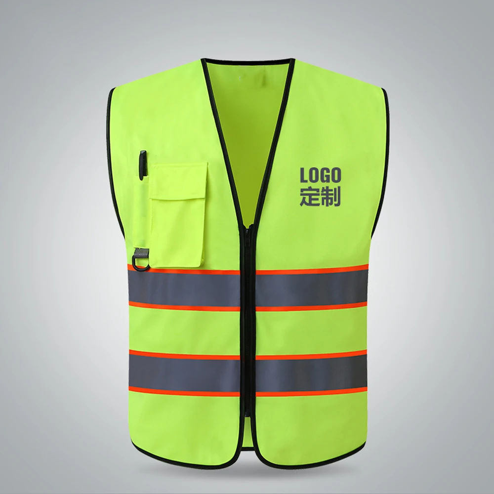 Gilet di sicurezza gilet da lavoro riflettente ad alta visibilità per l\'edilizia abbigliamento da lavoro per uomo giacca fluorescente per