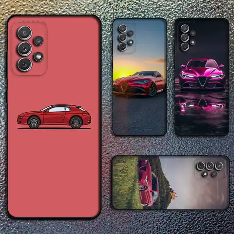 A- Alfa-es Cool R-Romeos Car Phone Case For Samsung S25,S24,S21,S22,S23,S30,Ultra,S20,Plus,Fe,Lite,Note,10,9,5G Black Cover