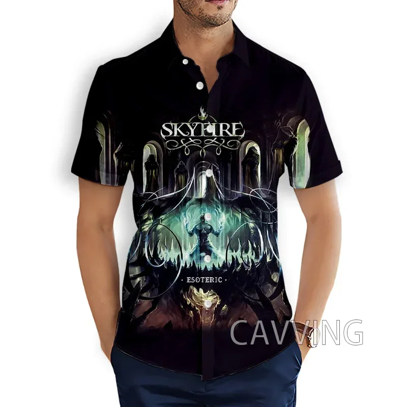 CAVVING 3D Printed  Skyfire  Rock   Fashion Casual Shirts Men's  Short Sleeves Loose Breathable Shirts