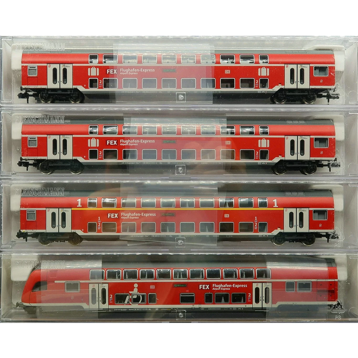 FLEISCHMANN Train Model N Type 1/160 881916 Double-decker Passenger Carriage Four Set Train Model Carriage Toys