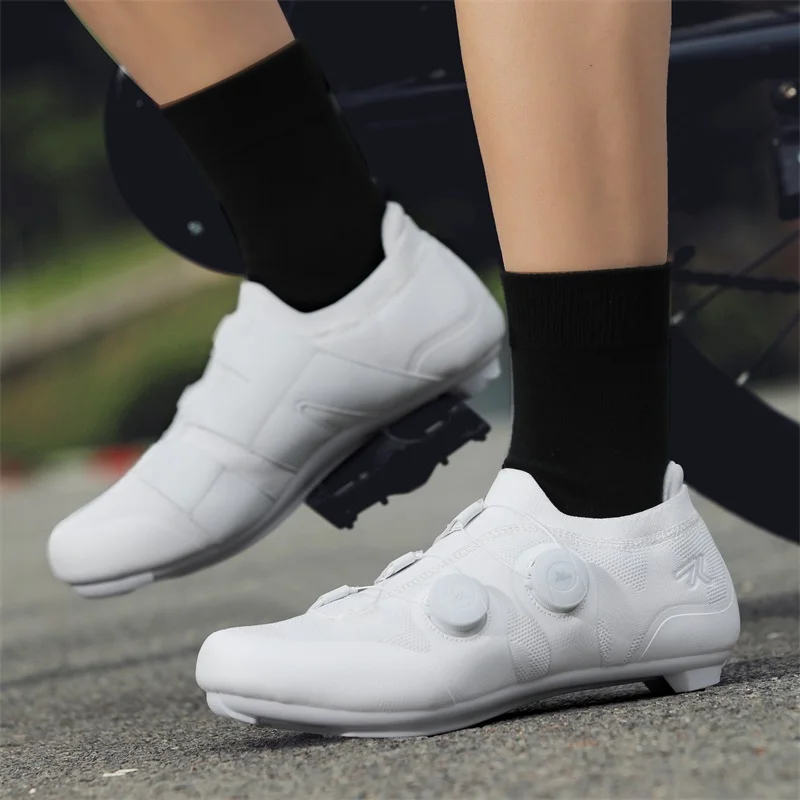 

Road Bike Shoes Flat Pedal Speed Cycling Sneaker Cleats Shoes Outdoor Light Racing Footwear indoor Cycling Shoes Man White