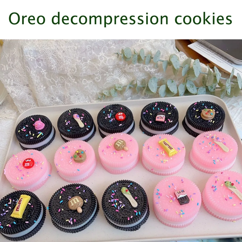 New Fidget Big Oreo Biscuit Pinching Toy Mochi Taba Food Play Squeeze Dessert Toys Cookies Chocolate Decompression Toy