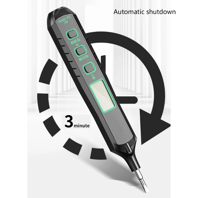 Multifunctional Voltage Testing Pen with LED Screen Digital Voltage Detectors Pen ABS for Electricians & Enthusiasts