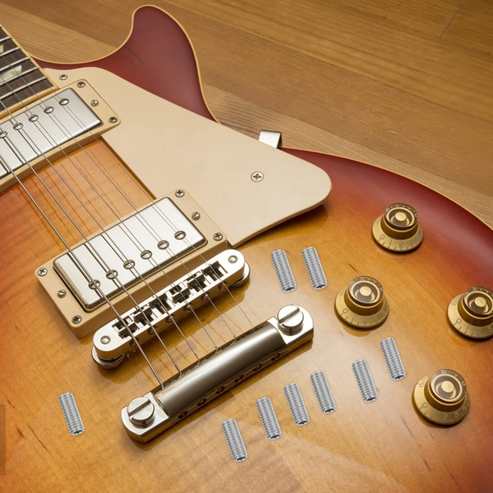 

12Pcs Guitar Saddle Intonation Screws Metal for Precise Adjustments and Reduced Wear Guitar Accessories Saddle Screws