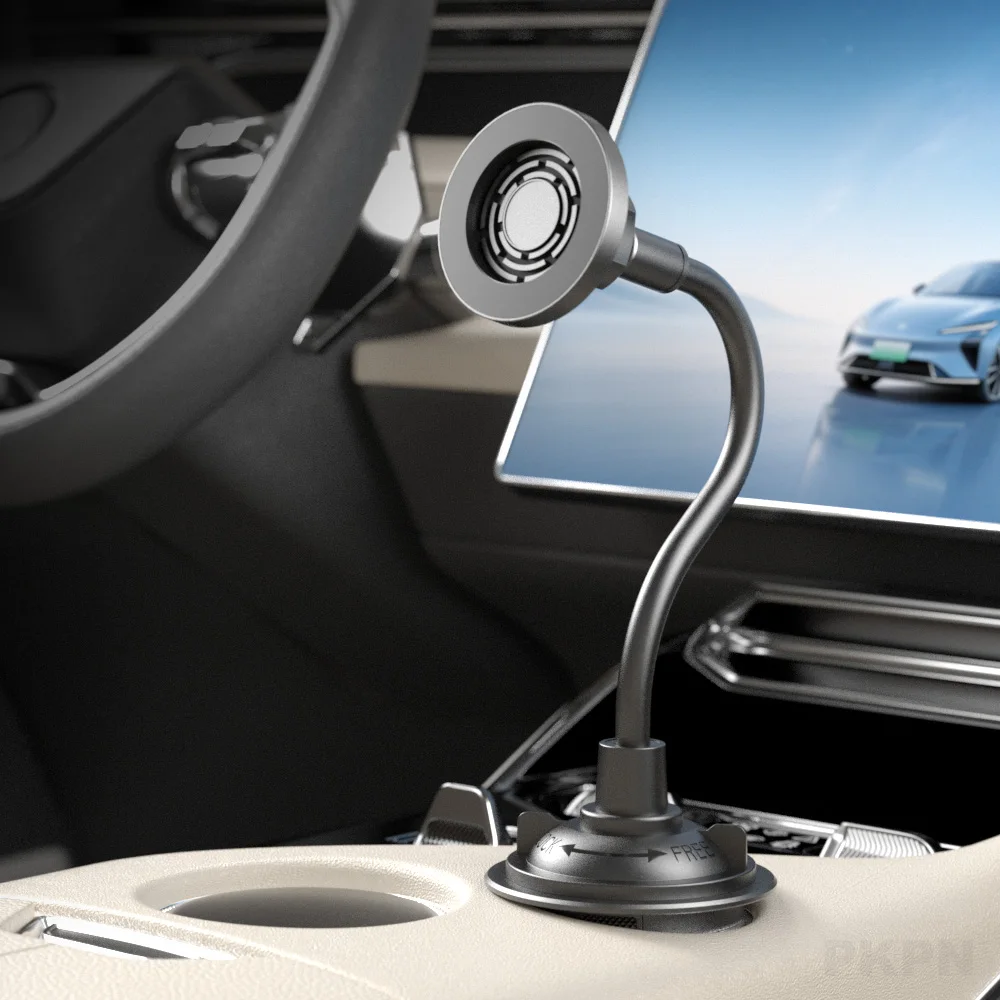 Suporte Magnético Universal para Celular Automotivo com Fixação em Porta-Copos, Rotação 360 Graus, Mãos Livres para iPhone Samsung Smartphones de 4-7 Polegadas e GPS