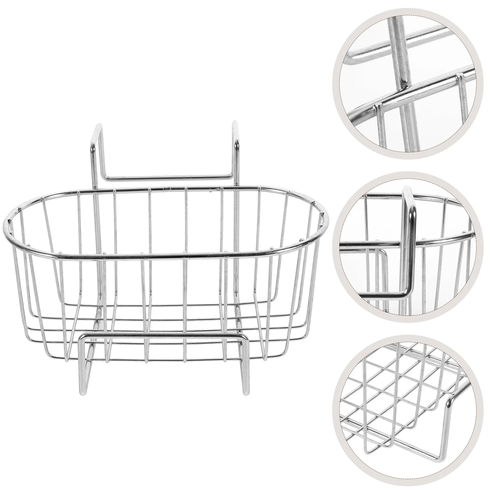 Double évier de cuisine multifonctionnel, rangement de vidange, panier suspendu en acier inoxydable, support en éponge pour support, étagères en métal