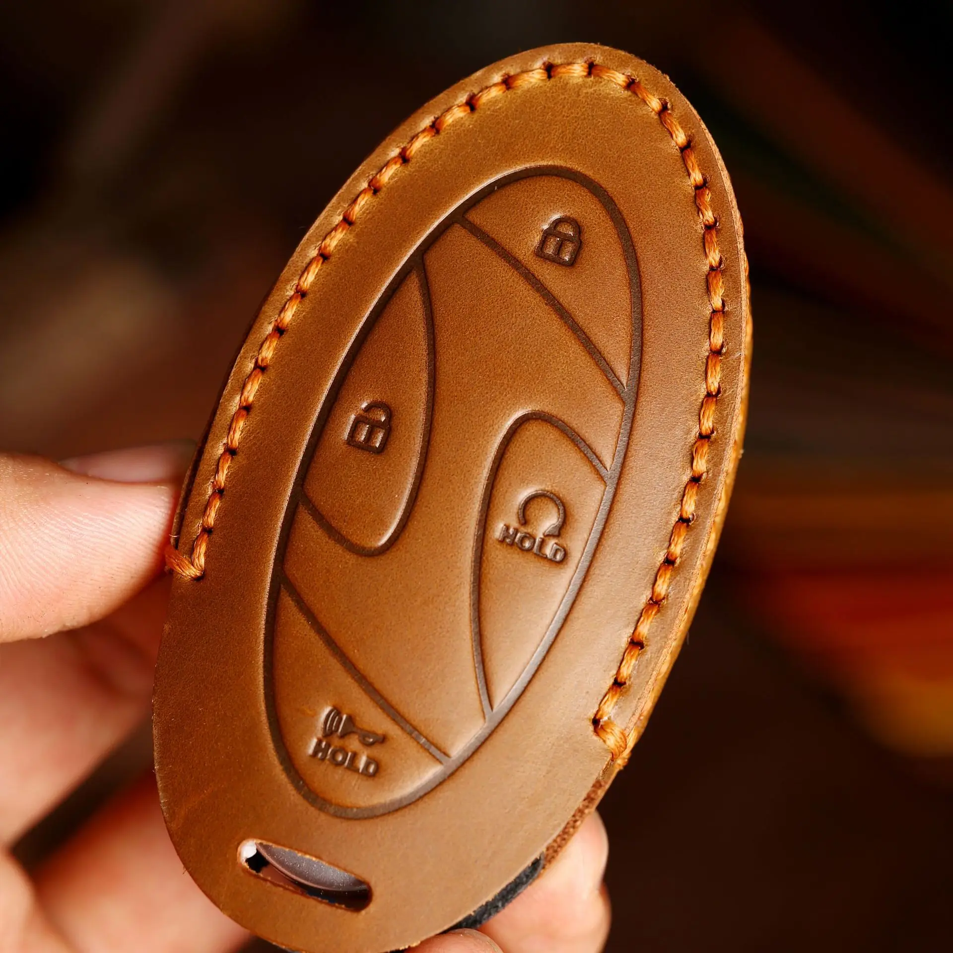 Leather Car Fob Key Case Protector Cover Holder Keychain Accessories for Hyundai Grandeur GN7 2023 Kona Ev 2023 Smart Romote - Image 5