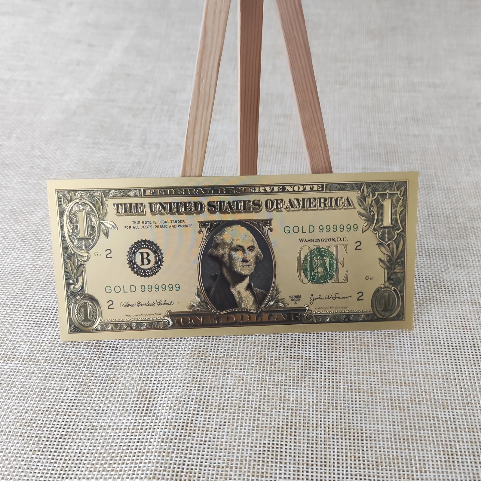 7Pcs Gold Plated US Dollar Bills Gold Foil Banknotes Fake Paper Money Banknotes Crafts For Collection Home Decor