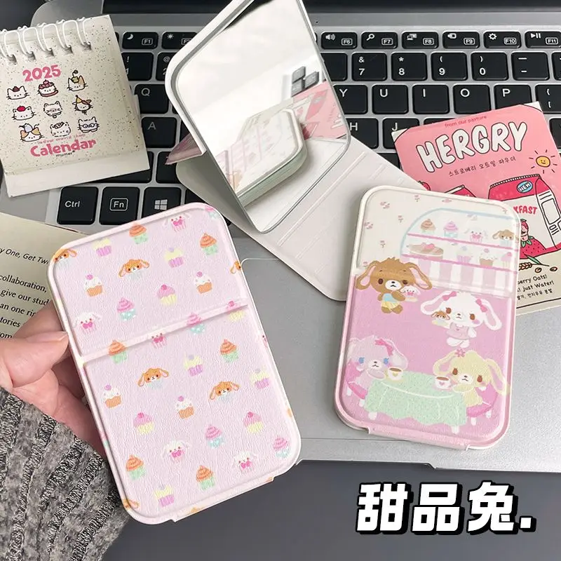 Sugarbunnies Kawaii Bunny Field Cartoon Portable Mirror Makeup Mirror Anime Merchandise Folding Mirror Birthday Gift for Friend